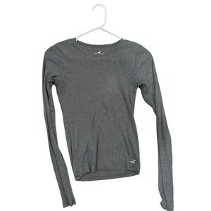 Grey Hollister ribbed long sleeve top
